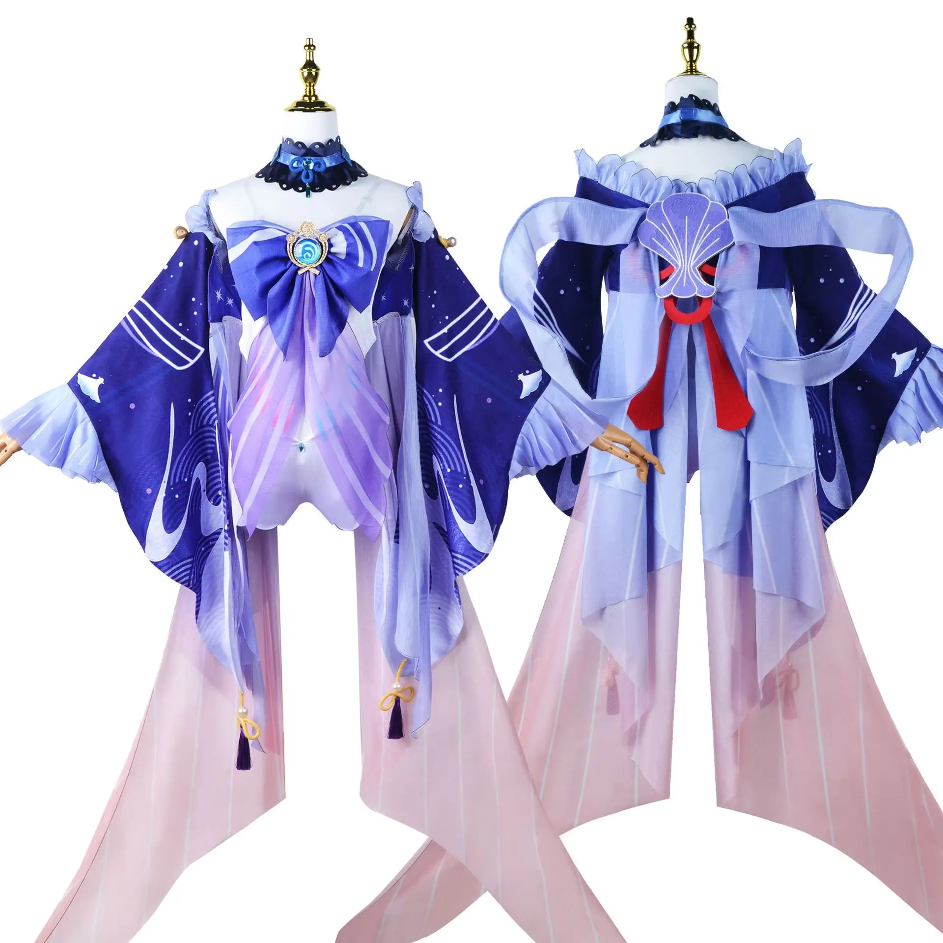 Sangonomiya Kokomi Cosplay Costume Genshin Chinese Style Uniform Set Halloween Party Anime Show Performance Costume