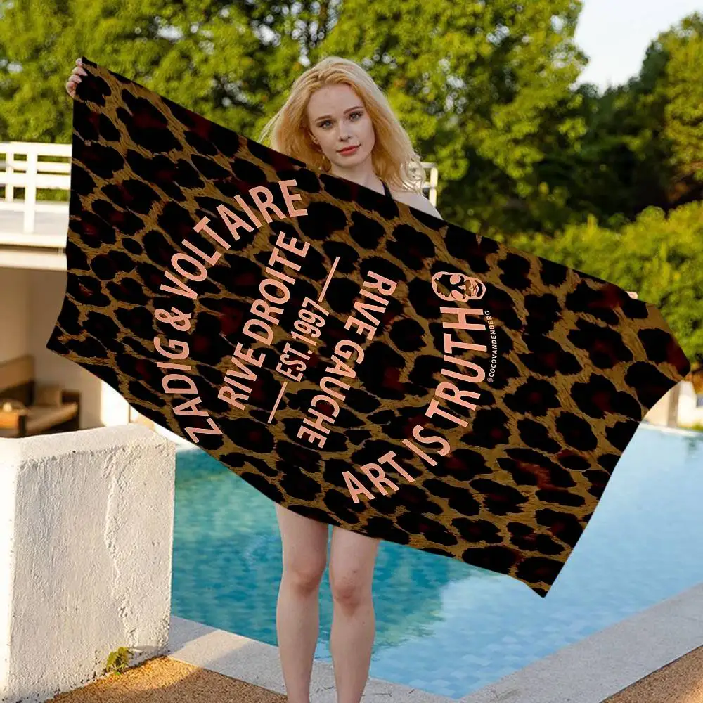 Z-ZadigS And V-VoltaireS Microfiber Beach Towel Absorbent Quick Dry Soft Yoga Swimming Resort Mountain Climbing Towel