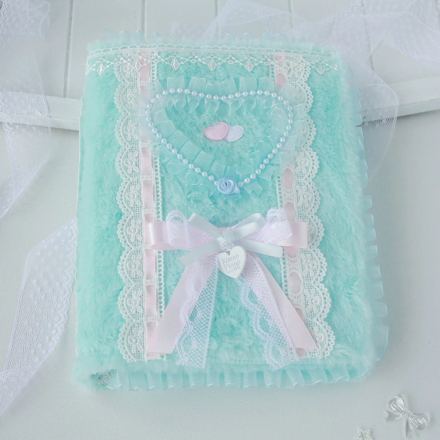 Plush Lace Kpop Photocard Binder A5 Sweet Bow Pearls Heart Bow Girl Gift Cards Collect Album Holder Large Capacity  Replaceable