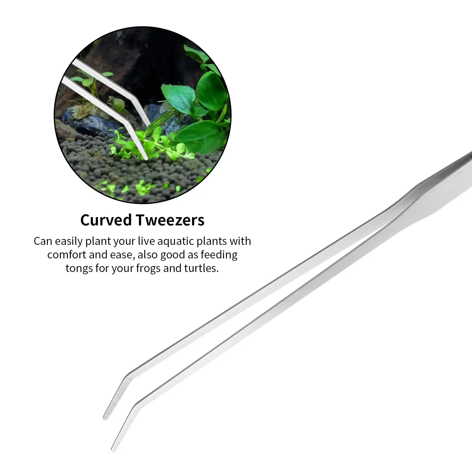 Aquascape Tools Aquarium Kit - 4PCS Terrarium Supplies Include Long Tweezers for Terrarium, Feeding Tongs, Aquarium Scissors