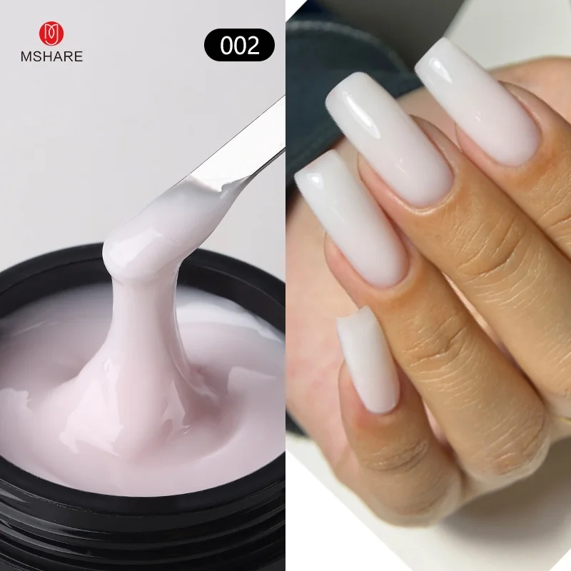 MSHARE 50ml Baby Pink Builder Nails Gel Hema Tpo Free Gel Nail Construction Self Leveling Gel for Nail Extension UV Led image 3