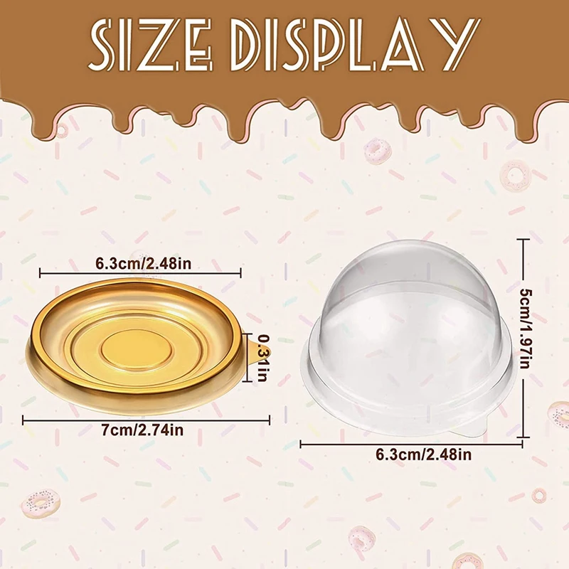 HOT-150 Pcs Clear Plastic Mini Cupcake Boxes Muffin Pod Dome Muffin Cake Container Box Individual Cupcake Dessert Container