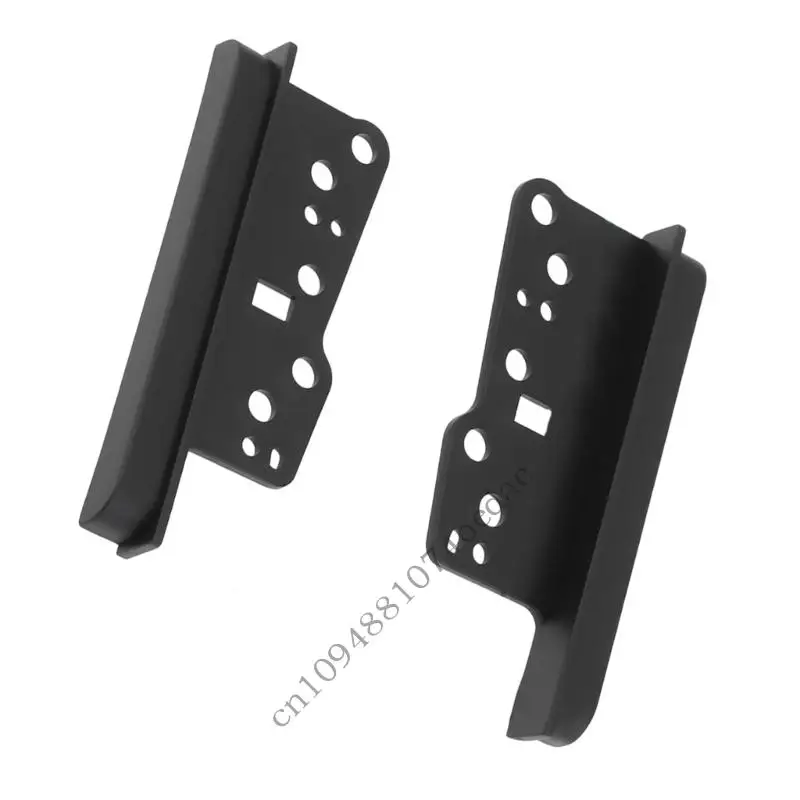 Car Radio Trim Support Brackets 2-DIN for Opening Alignment, Predrilled Black Side Mount Install Support Set Use