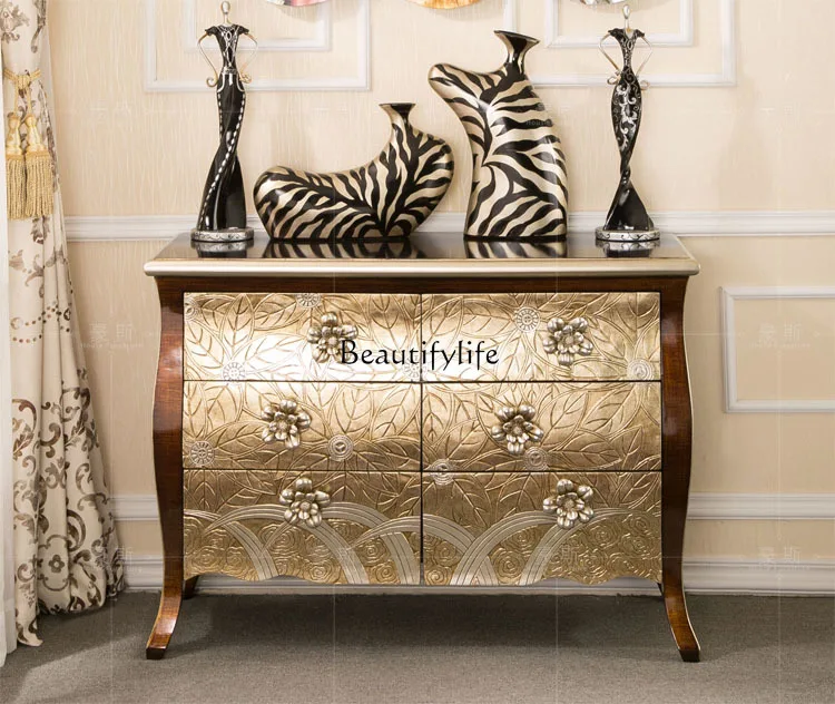 

American simple style six-bucket entrance cabinet neoclassical creative storage cabinet