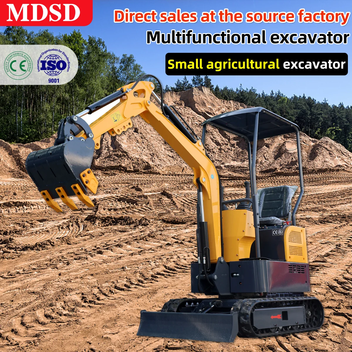 Best Selling High-Quality Mini Excavator Agricultural Orchard Fast Delivery Crawler Mini Digger Customized Diesel Excavator