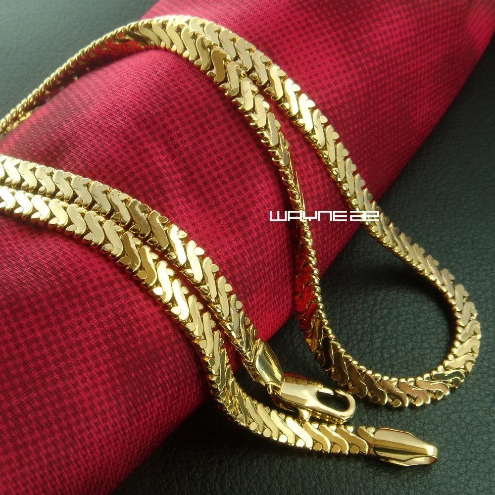 Men Gold Color Necklace Chain 50cm 60CM 70CM Length 4.5mm Width N272