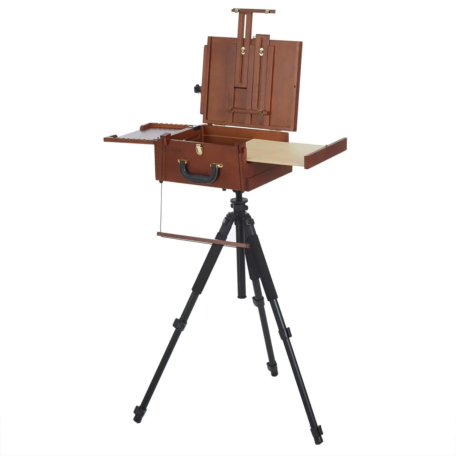 MEEDEN Ultimate Pochade Box with Aluminum Tripod Combo Lightweight French Box Easel for Painting