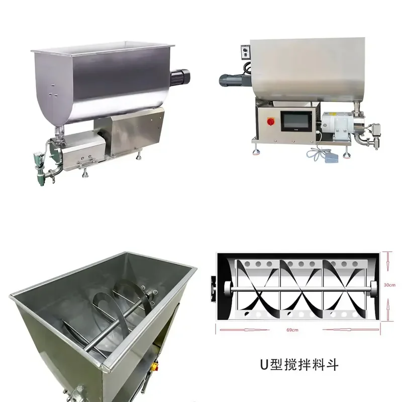 for Adjustable Speed U Shape Hopper Mixer Food Cheese Yogurt Butter Peanut Hot Pot Base Sauce Pneumatic Paste Filling Machine