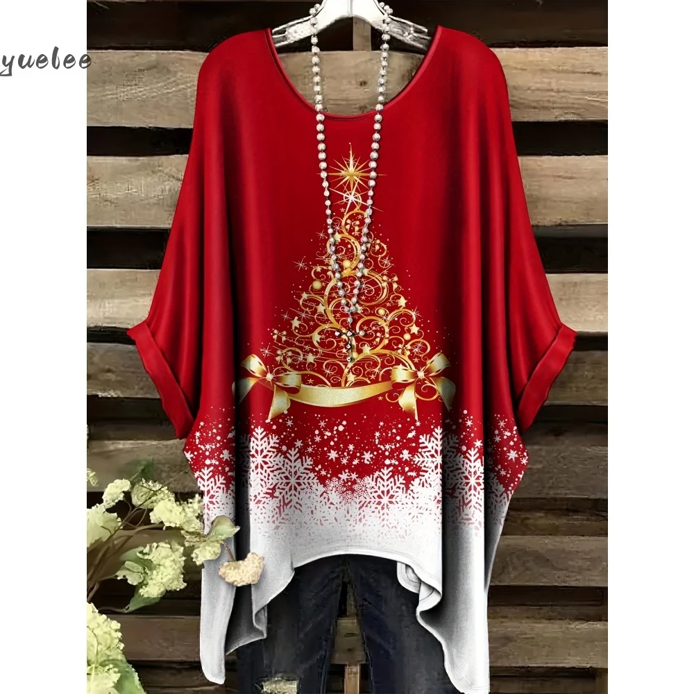Natal boneco de neve impressão 3d sweatshirts moda feminina casual streetwear em torno do pescoço assimétrico pulôveres de cânhamo topos roupas femininas