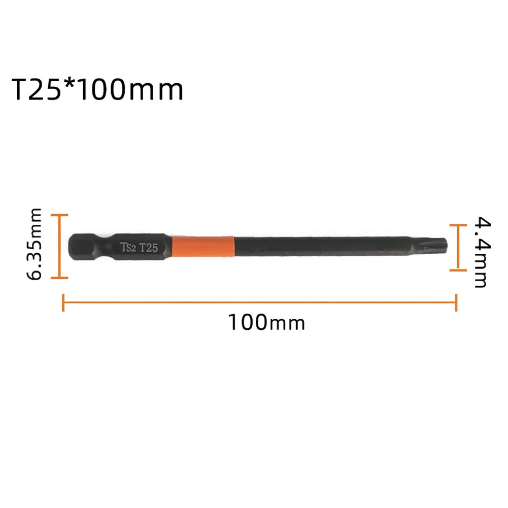 Punta da trapano a testa esagonale da 1/4 pollici 1 pz 100mm punte per cacciavite Torx magnetiche T10-T40 per avvitatori elettrici/manuali trapani