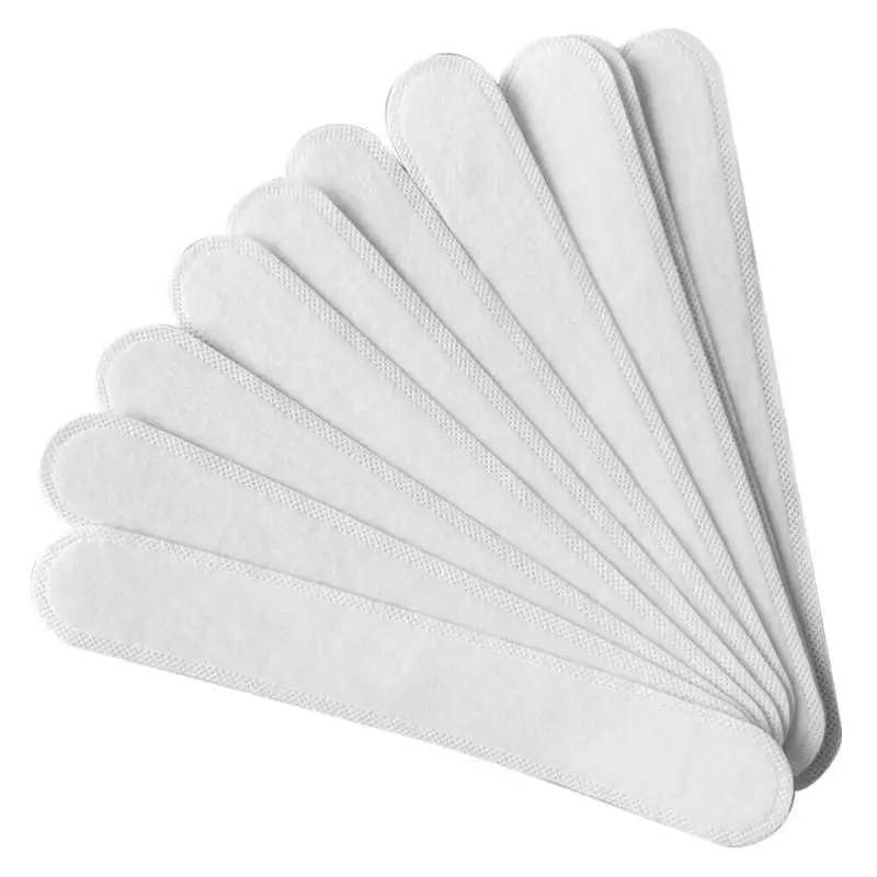 10Pcs Cotton Sweat-Absorbing Liner Pads Hat Anti-Dirt Sports Belt Cap Rim Size Reducer Sticker Neckline Invisible White Tape