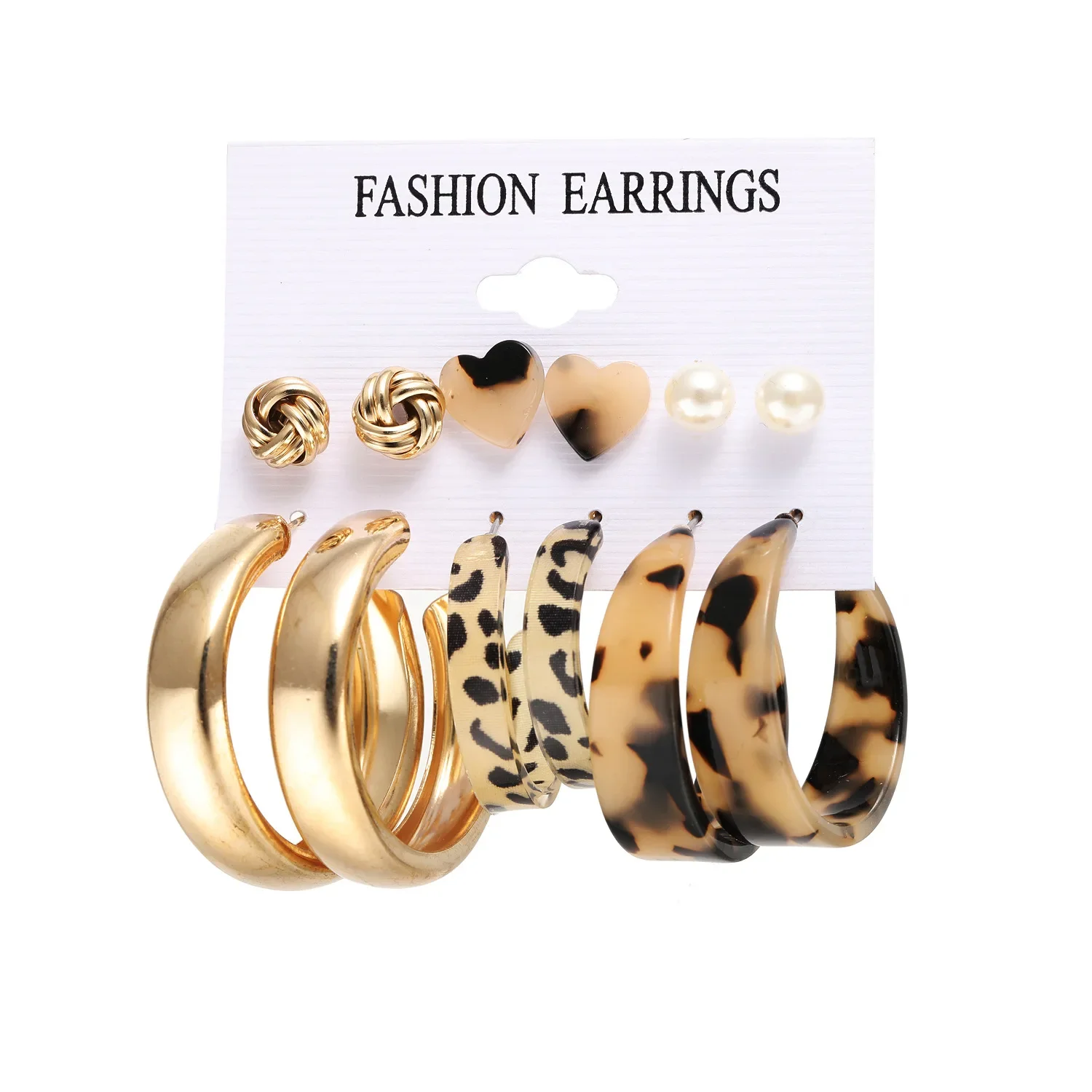 

Retro Leopard Print Earrings Trendy Design Exaggerated Drop Dangle Women Acrylic Hoop