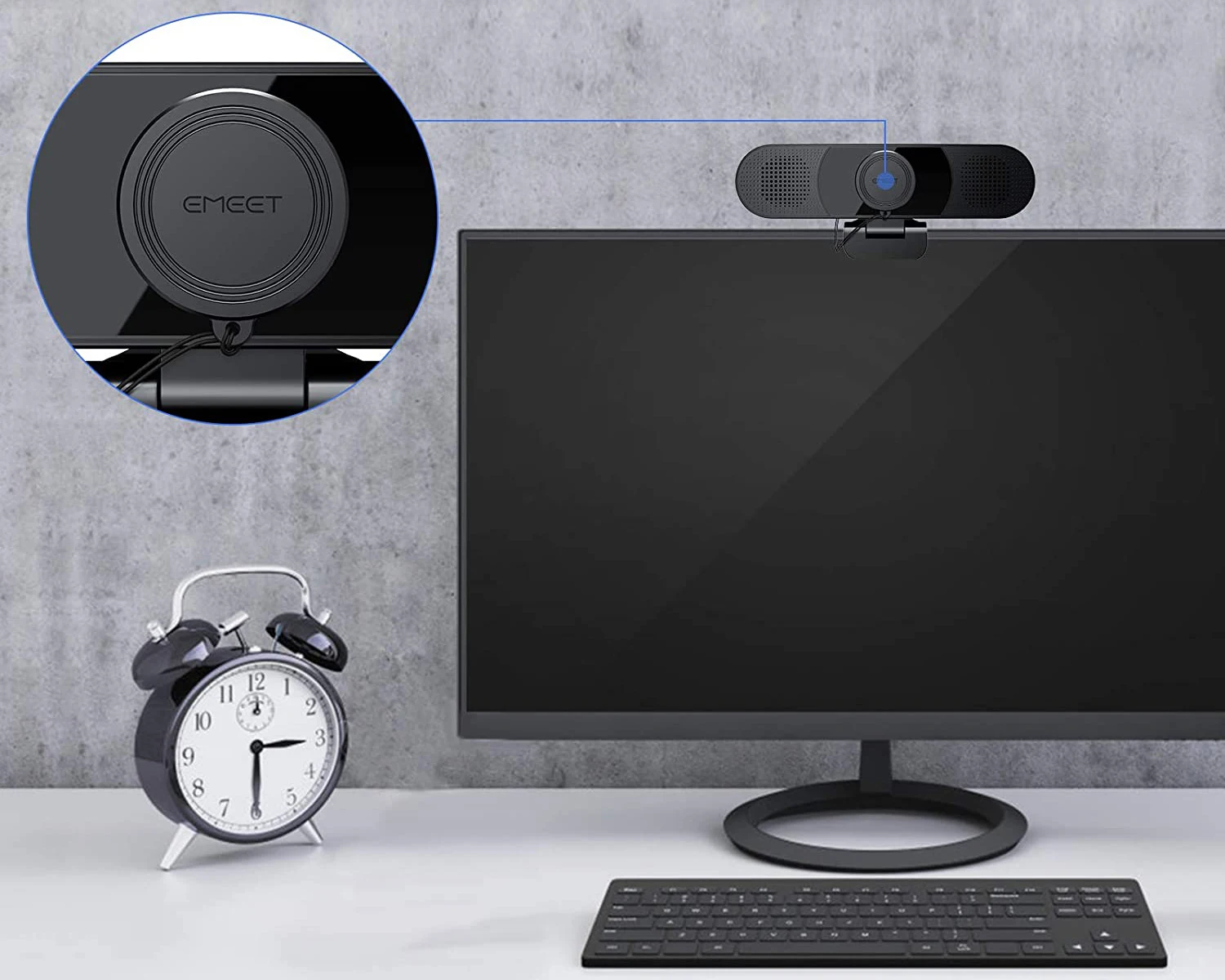 3-in-1 1080P HD Webcam USB Plug & Play Web Kamera EMEET C980 Pro mit 2 lautsprecher & 4 Mikrofone für Video Streaming Live – Detail 6
