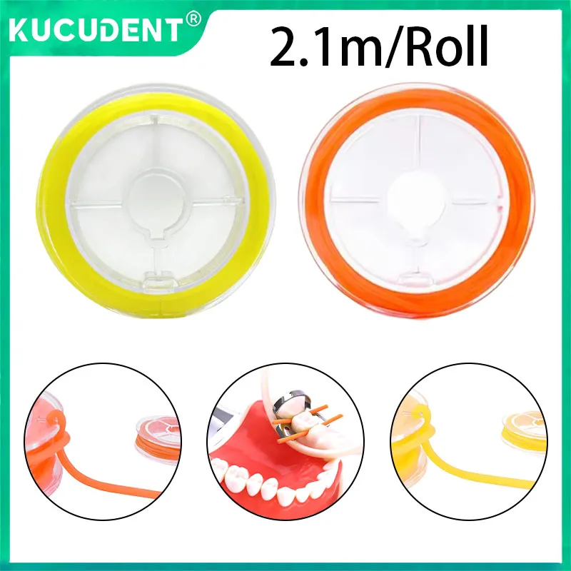 

2.1m/Roll Dental Rubber Dam Stabilizing Cord Medium Dia 1.8mm Elastic Wedges Line Clamps Sheets Dentistry Treatment Materials