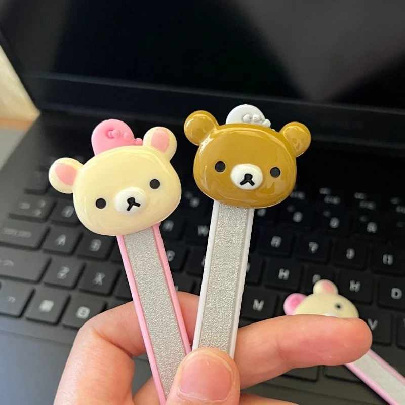 Rilakkuma cartoon anime nail art tool for filing nails, personalized nail file strips, mini cute creative nail sanding strips view 4