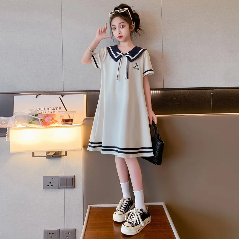 

Baby Girl Dress Summer Style Summer 2024 New Princess Skirt Short Sleeve Girls Big Children Dress Fashion Comfort Skirt Girls