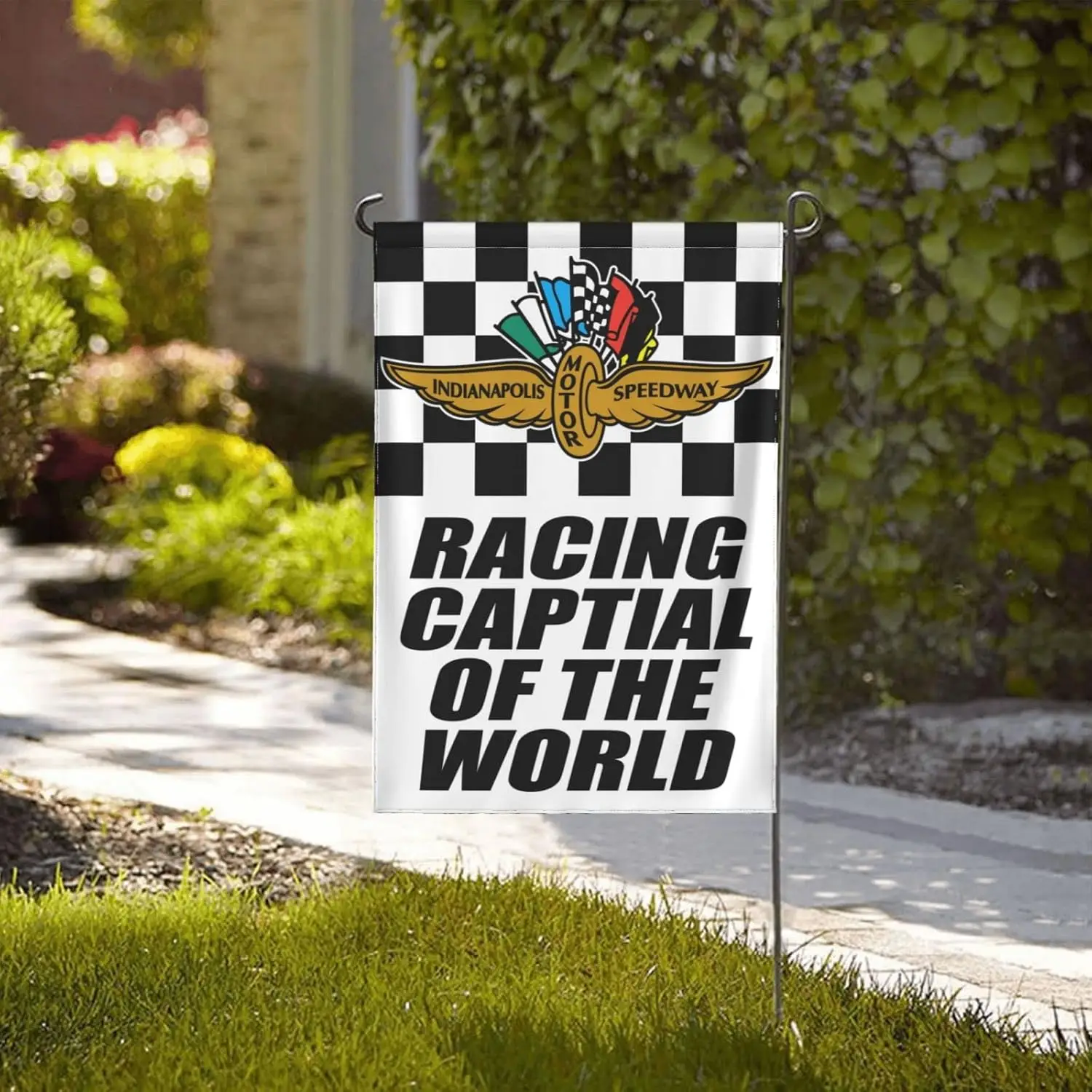 Racing Captial Of The World Flag Racing Fans Garden Flag Banner Party Garden Yard Flag Indoor Outdoor Home Decorate 12.5x18  hhz