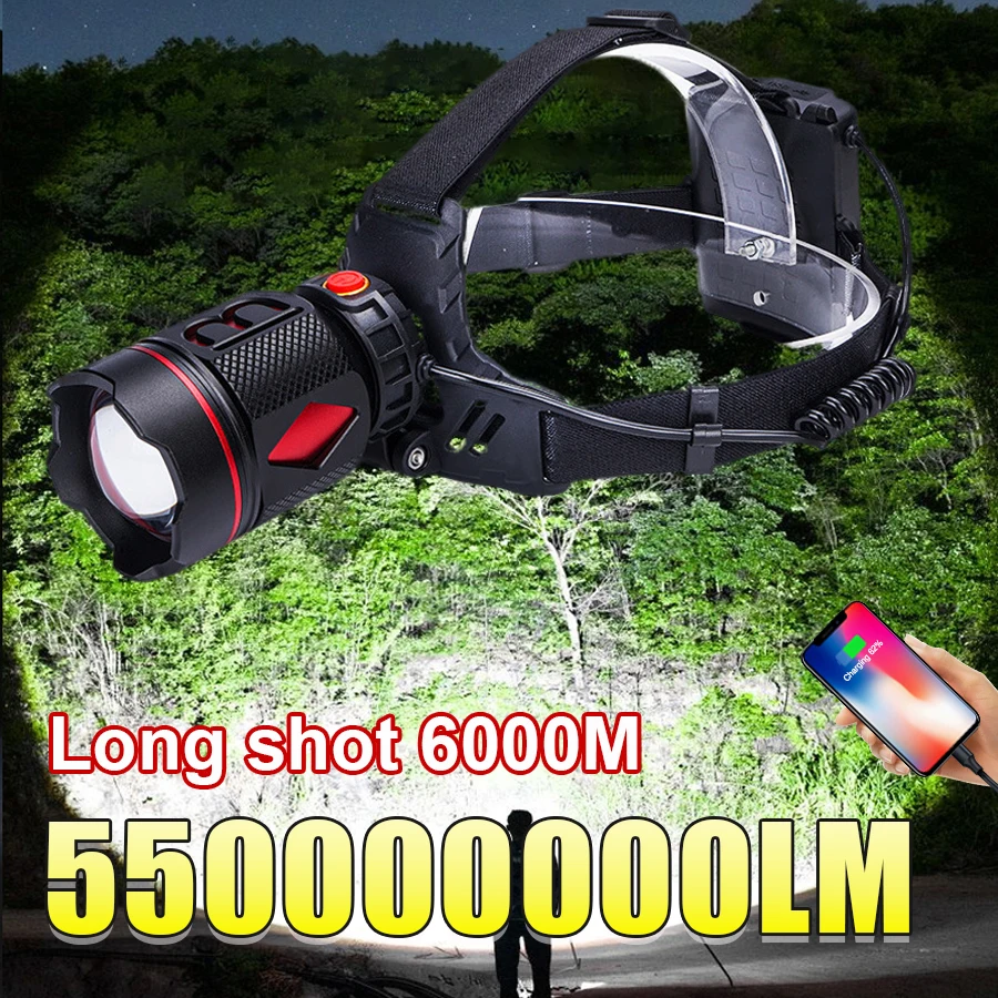 ハイパワーヘッドライト-550000000lm-led-ヘッドランプ屋外作業灯-usb-充電式ヘッドライトズーム可能な狩猟釣りランタン