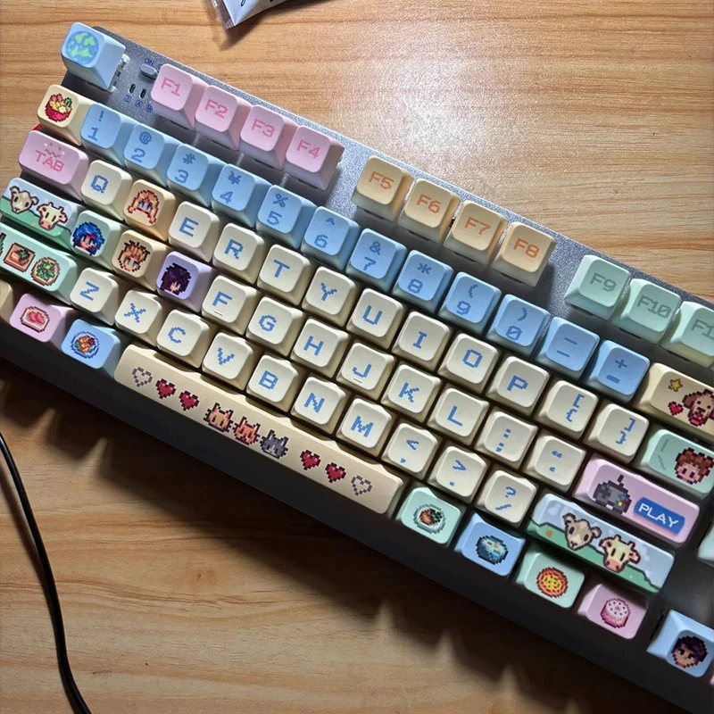 Stardew Valley 78 Keycaps Pixel Cat Pixel Pbt Schattig mechanisch toetsenbord Universele maatwerk Moa130 Mda Stardew Valley Keycaps