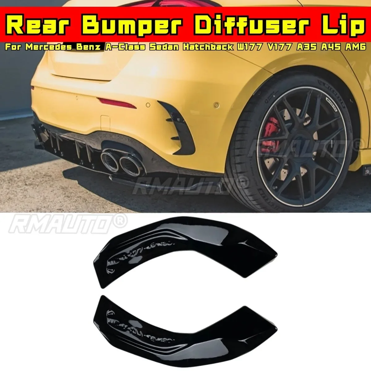 

Для Mercedes Benz A-Class Sedan Hatchback W177 V177 A35 A45 AMG Body Kit, диффузор заднего бампера, разделитель губ, модификация, часть