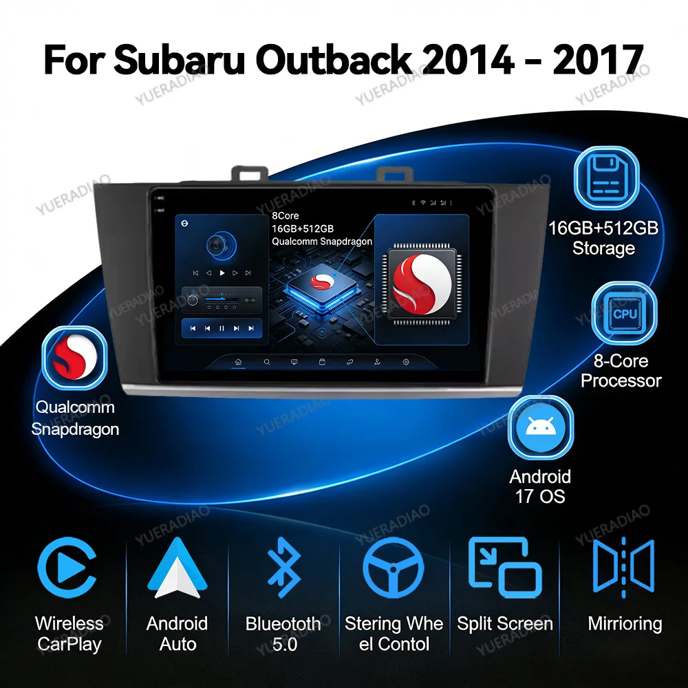 Android 17 Car Radio For Subaru Outback 5 2014 - 2018 Legacy 6 2014 - 2017 Head Unit Multimedia Stereo Video Player 4G WIFI GPS