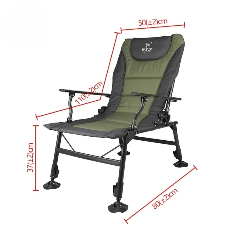 

[2026] Hot SaleTube Olive Green Grey Army Green Beach Chair Outdoor Carp Fishing Chair Folding Portable Fishing Tackle Leisure C
