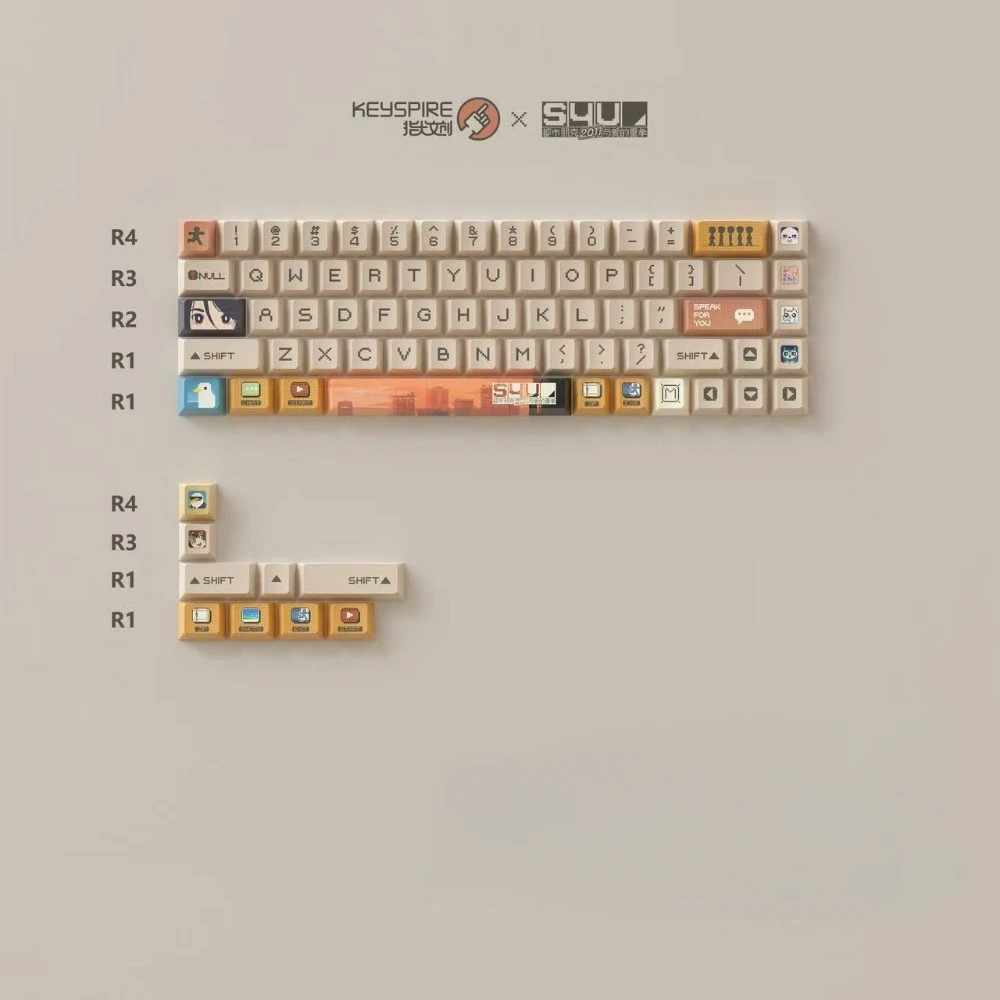 KEY SPIRE Better Call Keycap Set PBT Custom Cute Retro Anime Keyboard Cap Cherry Profile Gaming KeyCap для механической клавиатуры