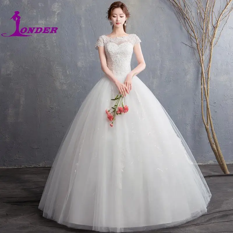 White Lace Nobia Brides Wedding Dresses Pearls Beading Short Wedding Dress For The Bride Marriage Day