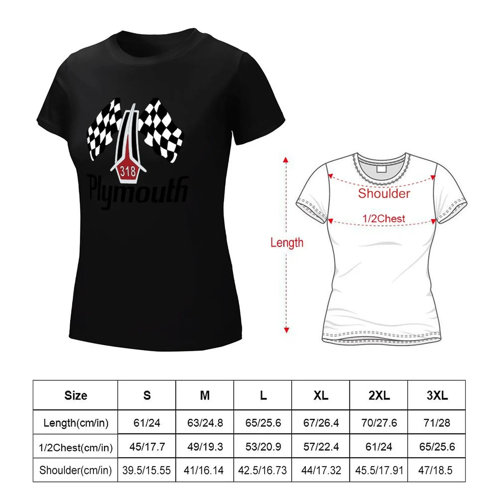 Plymouth 318 T-Shirt Female clothing tops plus size tops shirts graphic tees korean Women's clothes