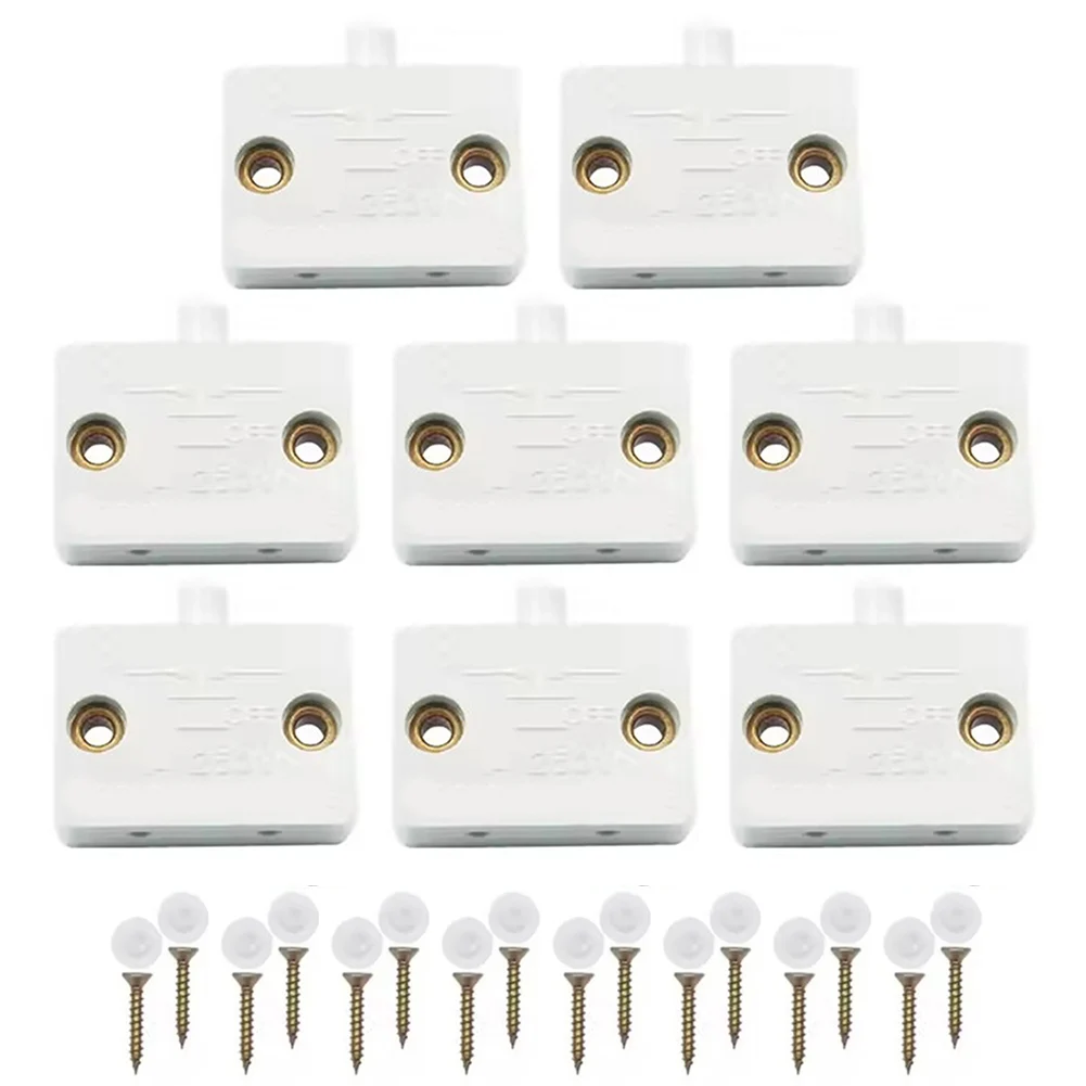 Cabinet Door LED Light Contact Switch 8 Pack for Automatic On/Off Lighting in Closets and Pantries with Easy Installation