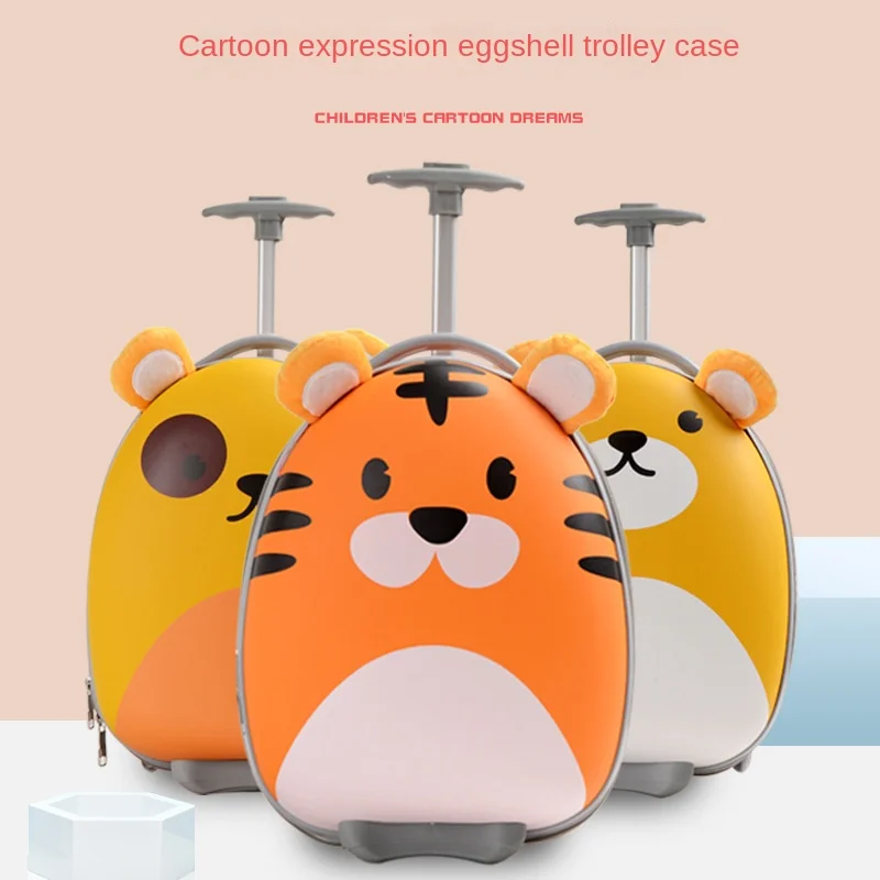 Cartoon Suitcase EVA Waterproof Cute Children's Travel Suitcase 16 inch Luggage Luminous Travel Bags Eggshell Trolley Case