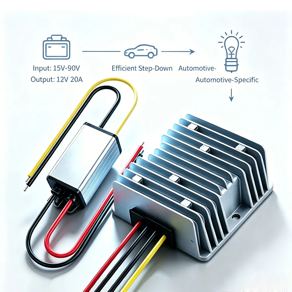 

DC 24V to 12V Step Down 15A 180W Power Supply Adapter Converter Reducer Regulator for Auto Car Truck Vehicle Boat Solar System
