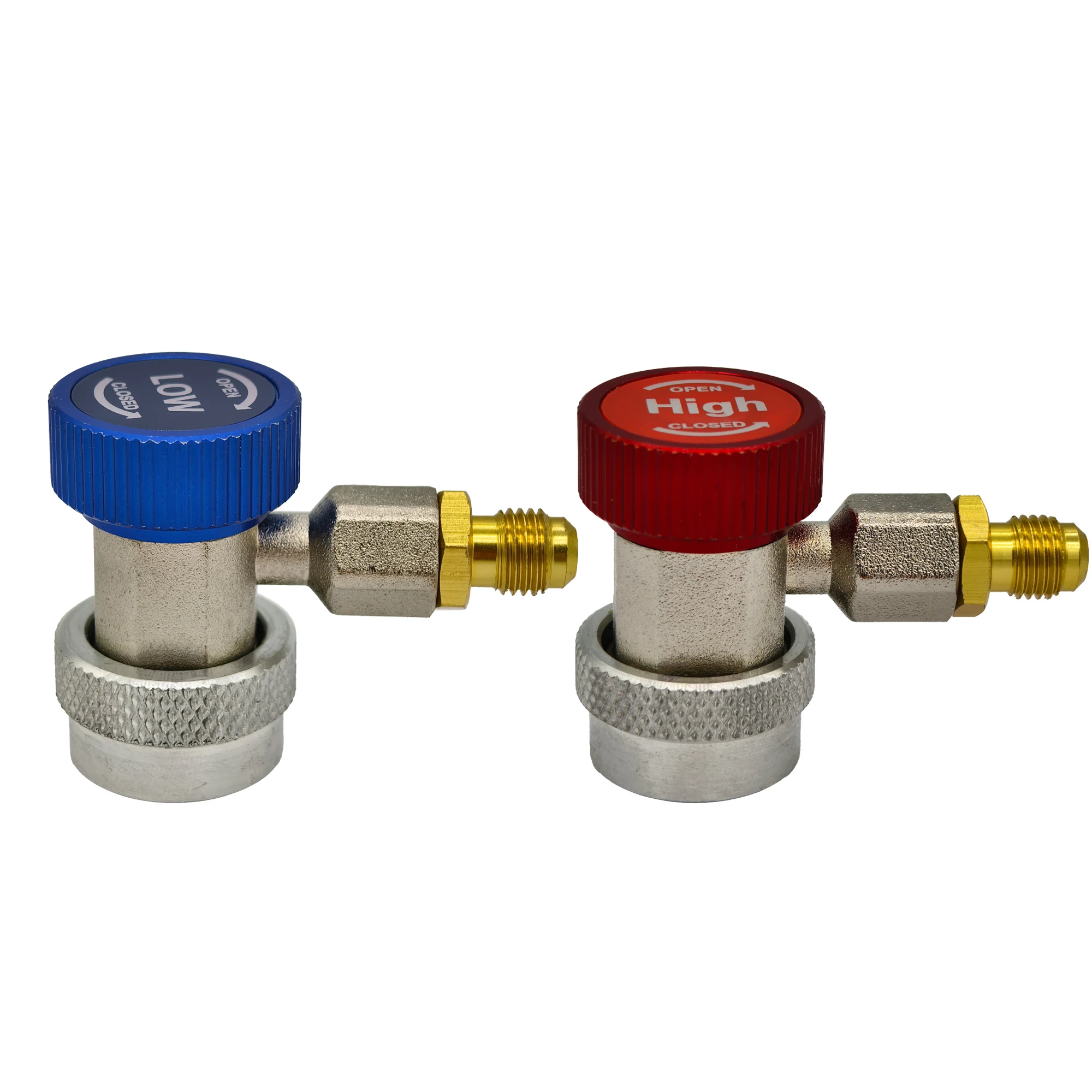 Freon R134a Zylinderadapter Gasinjektor Einstellbarer Niederspannungsanschluss Schnellverschluss-Schlauchadapter Klimaanlagen-Installation