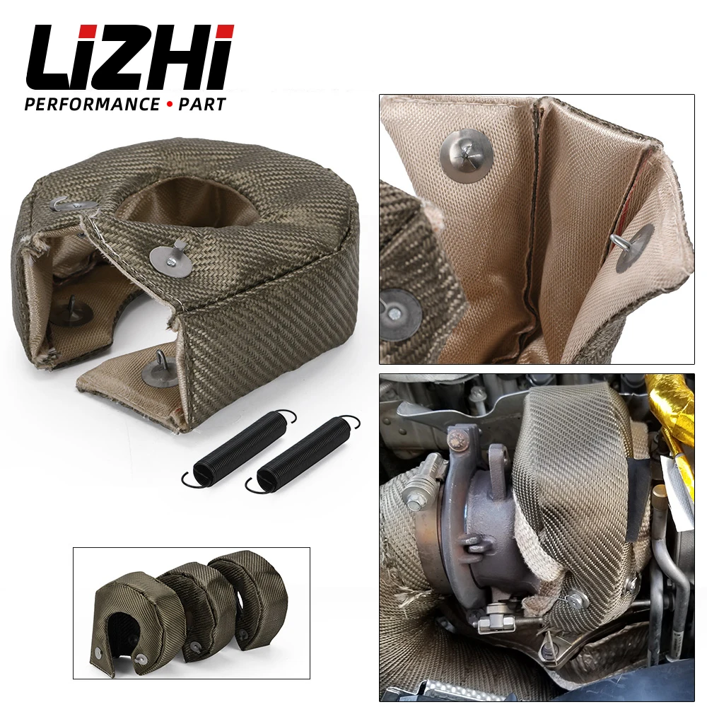 LIZHI RACING - 100% Full Titanium Turbo Heat Shield T3 Turbo Blanekt Fit:T2,T25,T28,GT28,GT30,GT35 and Most T3 Turbo LZ1303T