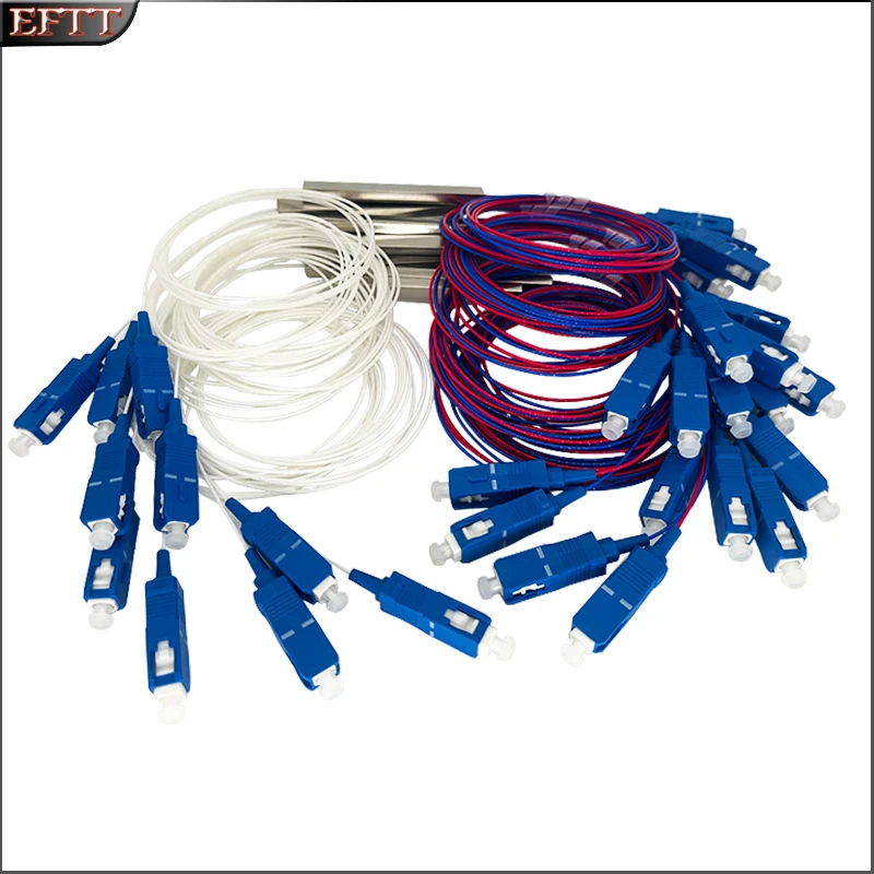 Divisor de fibra óptica PLC 1X2 SC/UPC de alta calidad, divisor G657A1 de modo único de 0,9mm, herramienta de conector de PVC FTTH SM 1m