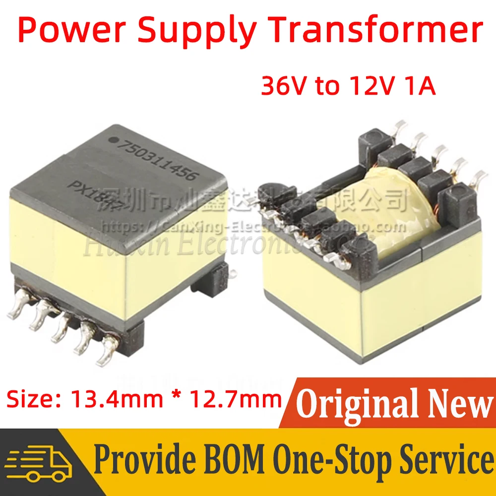 

2pcs EP13 Type 750311456 SMD POE Flyback Transformer 36V to 12V 1A 100uH 12W Switching Power Supply Transformer