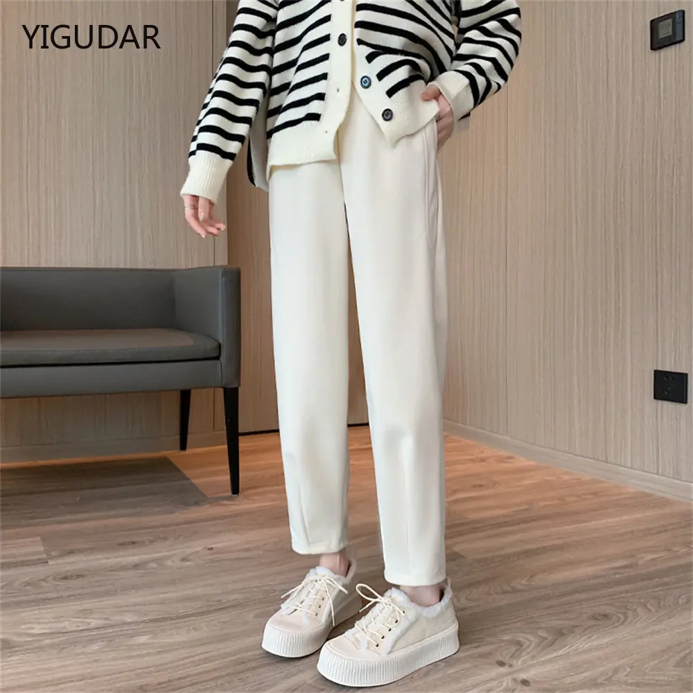 

Women's Harem Pants winter Vintage Cotton Linen Capri Pants Female Casual Loose Ankle Length Mom Pant Woman Trousers warn