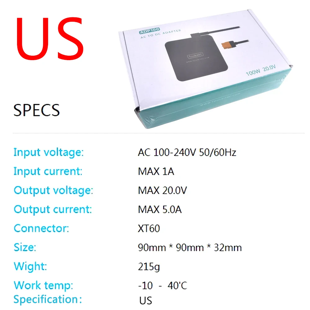 ADP100 100W 20V Power Supply With XT60 Output Adapter For M6D M6 M7 M6DAC ISDT Q8 Q6 GT Power Hota HTRC SkyRC Charger image 5