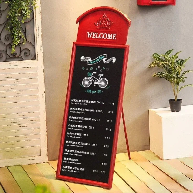Retro Decorative Boards Coffee House Bar Message Boards Outdoors Hanging Handwritten Display Board Creative Vertical Board