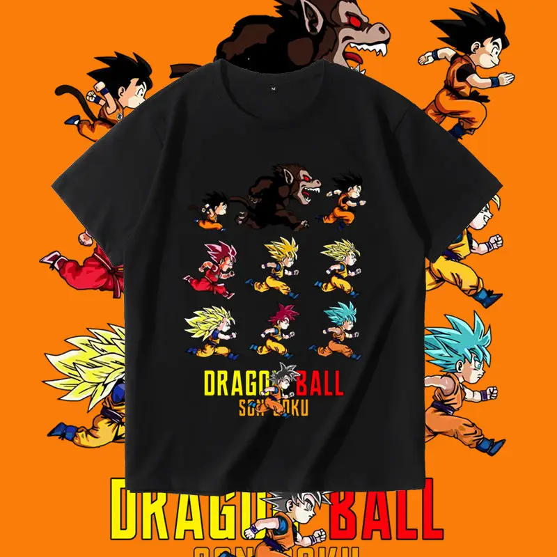

Dragon Ball Short Sleeve T-Shirt Men's Trend Brand Joint Name Wukong Vegeta Buo Animation Loose Trend Printed T-Shirt Trend Top