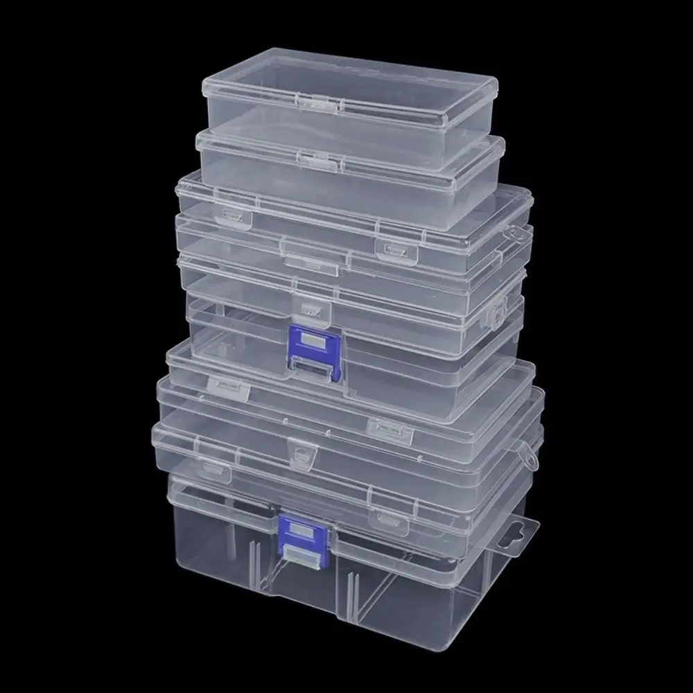 Square Plastic Transparent Storage Box Jewelry Beads Container Power Tools Accessories Box Small Items Sundries Organizer Case