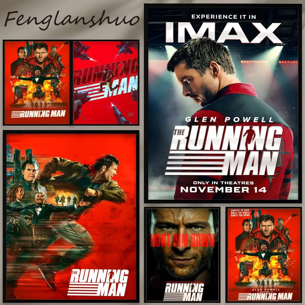 The R-Running Man Movie Poster Stilvolle, wasserfeste Wandaufkleber – selbstklebend, für den Einsatz in allen Räumen, perfekte Geschenkidee