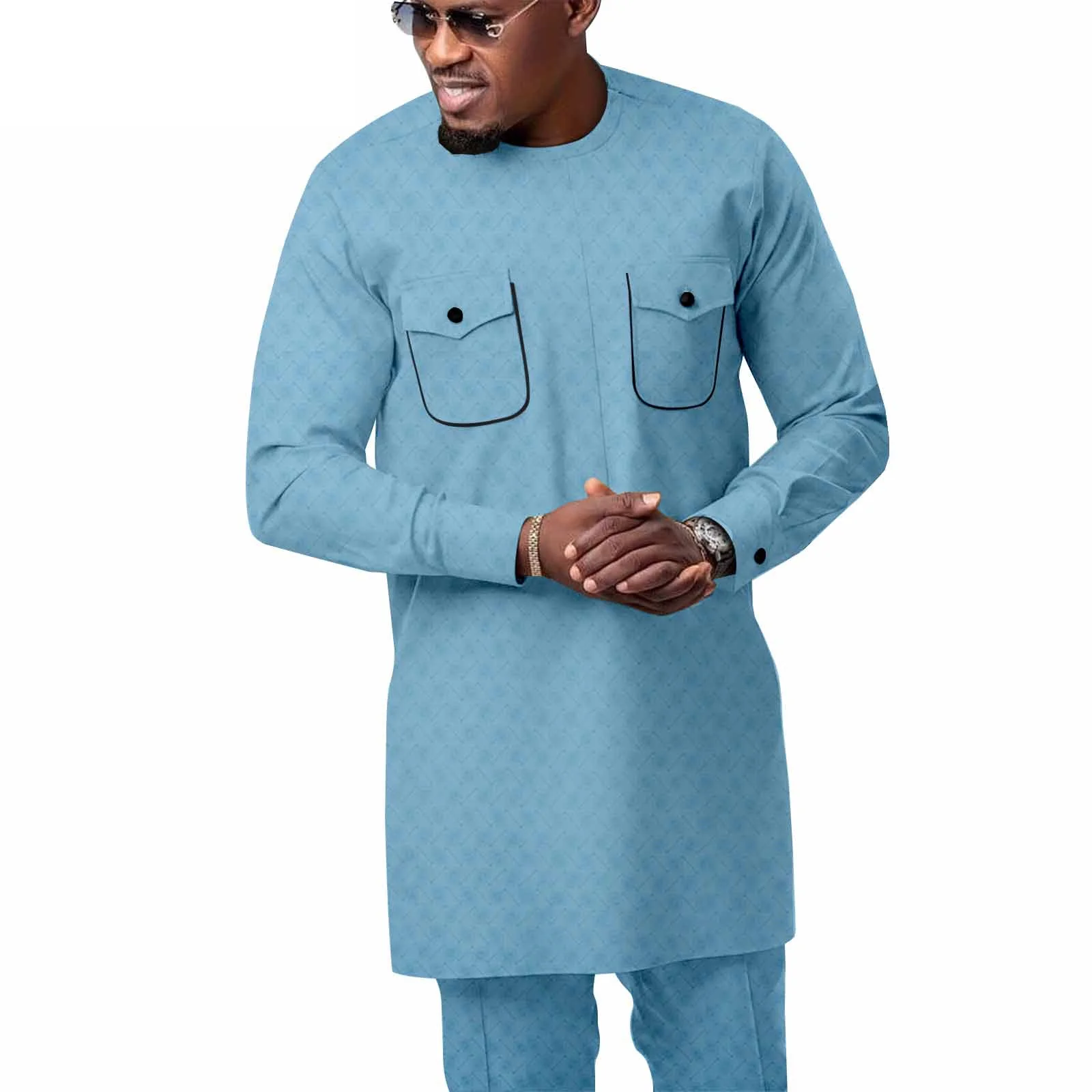 Venda! Novo kaftan elegante terno masculino africano de duas peças vestido agbada jaqueta e calças de casamento terno de casamento estilo étnico africano