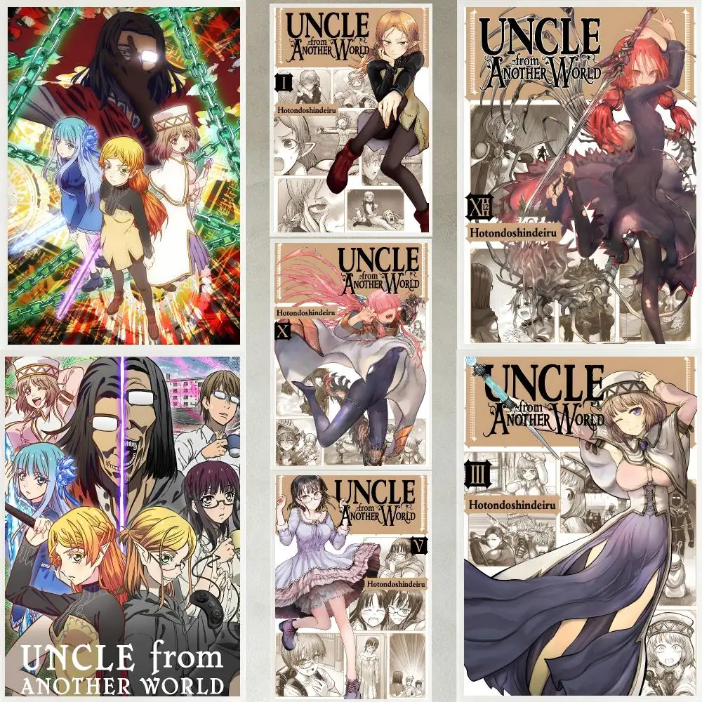 anime Uncle from Another World Poster Poster HD Waterproof Self-adhesive Art Print Wall Decor for Bedroom Living Room Gift