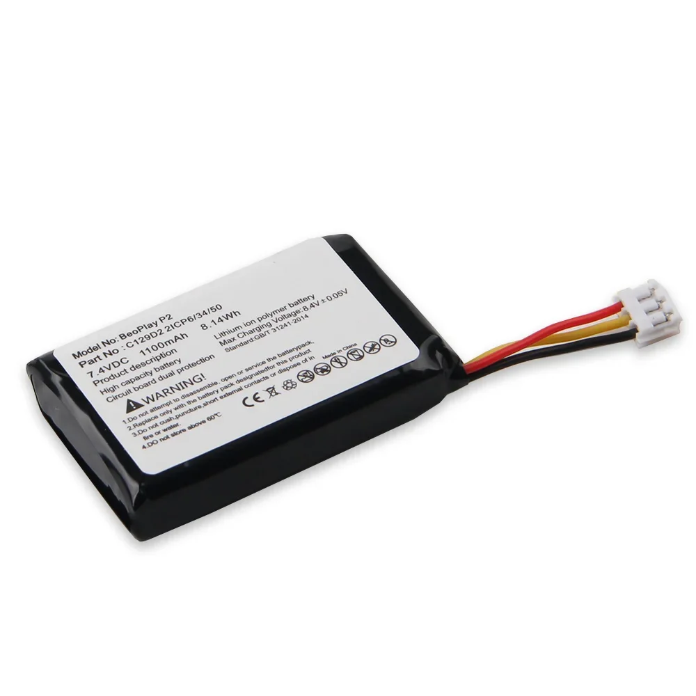C129D2 For B&O Bang & Olufsen BeoPlay P2 Portable Bluetooth Speaker Battery Replacement Batteries With Tool 1100mAh