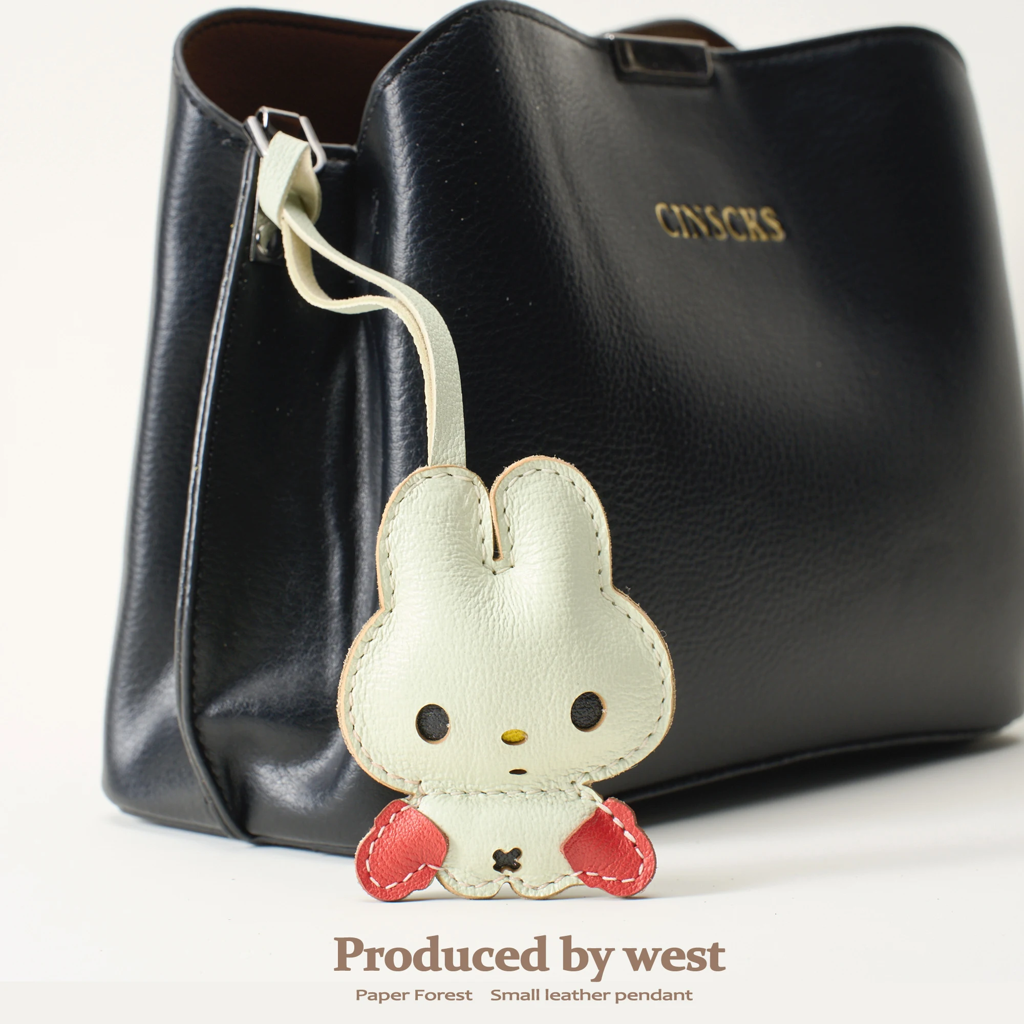 Boxer Rabbit Bag Charm Decoration Cute High End Backpack Leather Pendant Doll Keychain