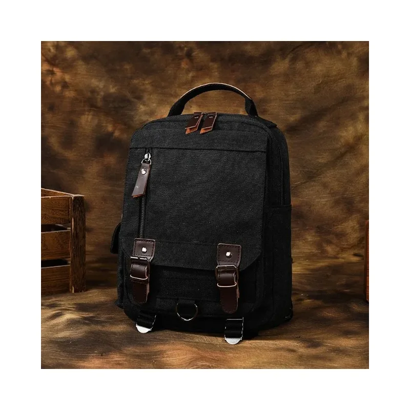 Durable Canvas High End Multifunctional Backpack Stylish Wear Resistant Business Laptop Knapsack