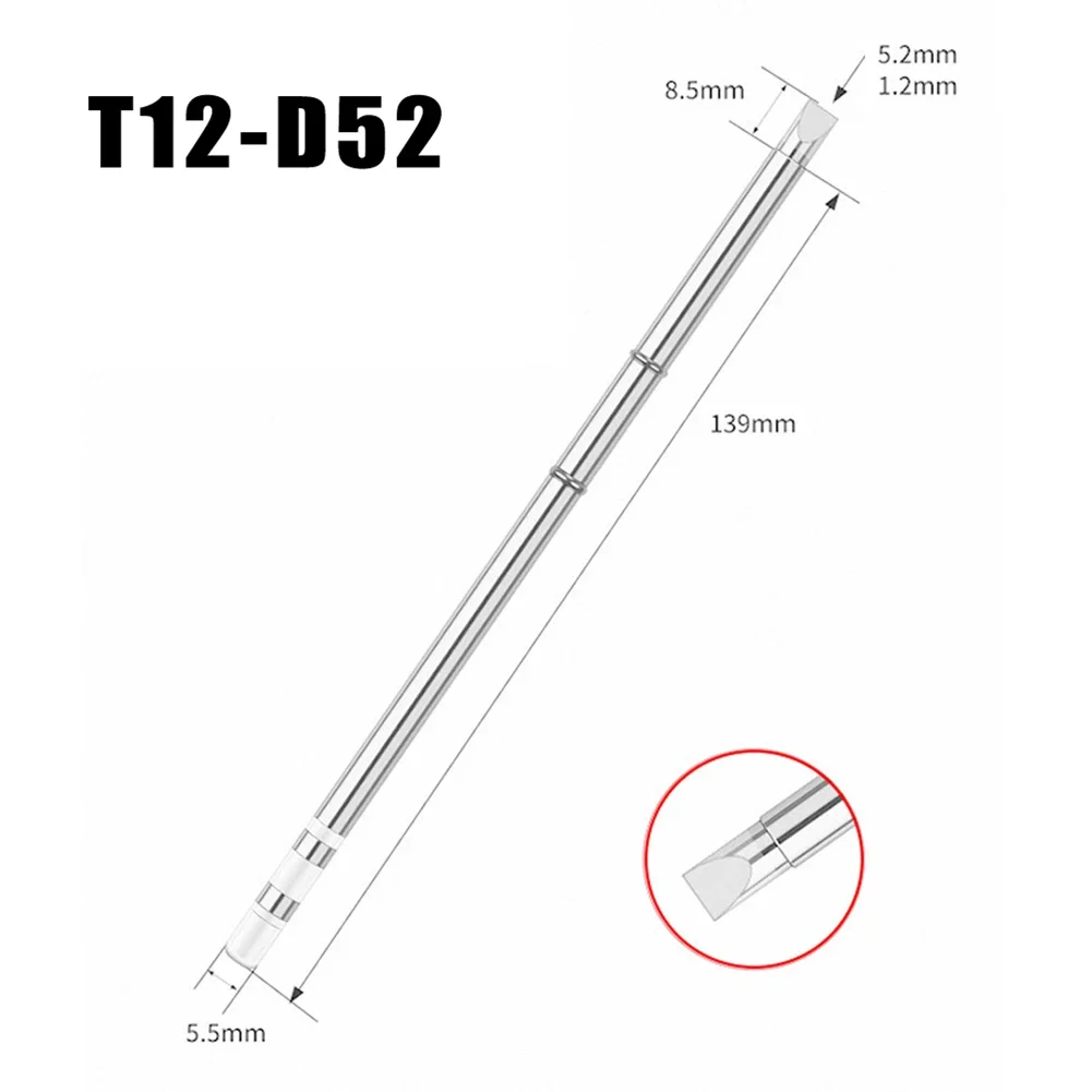 Environment-friendly Hand Tool Replacement Accessories Soldering Iron Tip D Series Metal Material Sliver Color