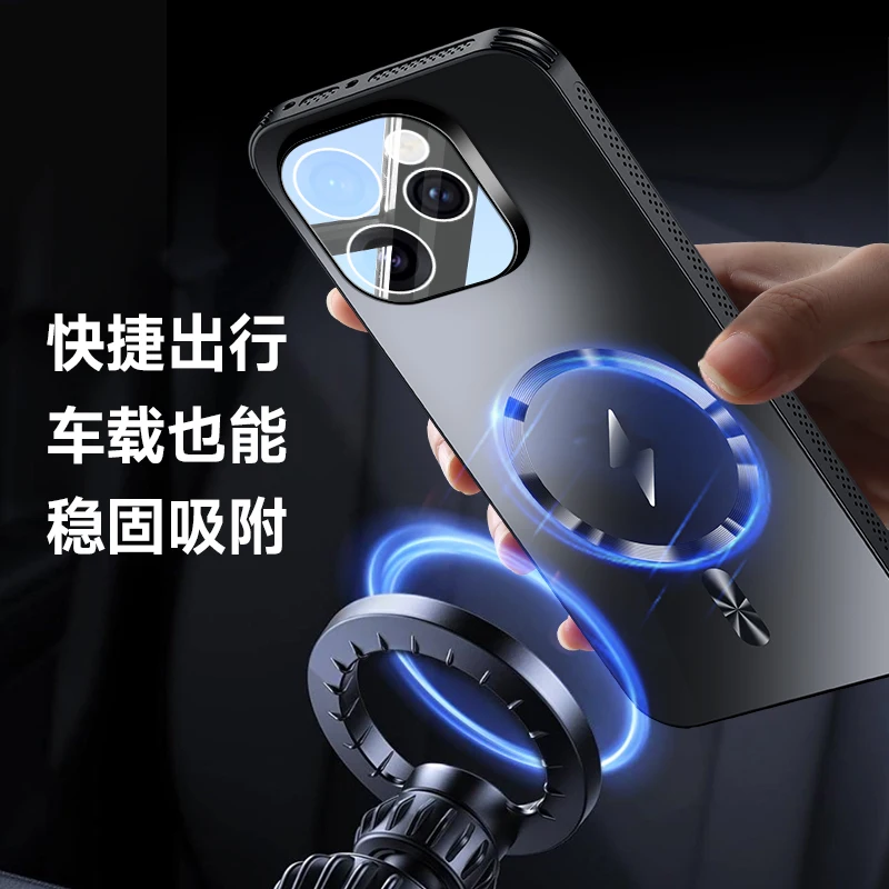 ل Magsafe المغناطيسي للصدمات حافظة لهاتف OPPO Reno 15 Pro ماتي متجمد عدسة طبقة حماية الهاتف الغطاء الخلفي ل Reno 15 15Pro