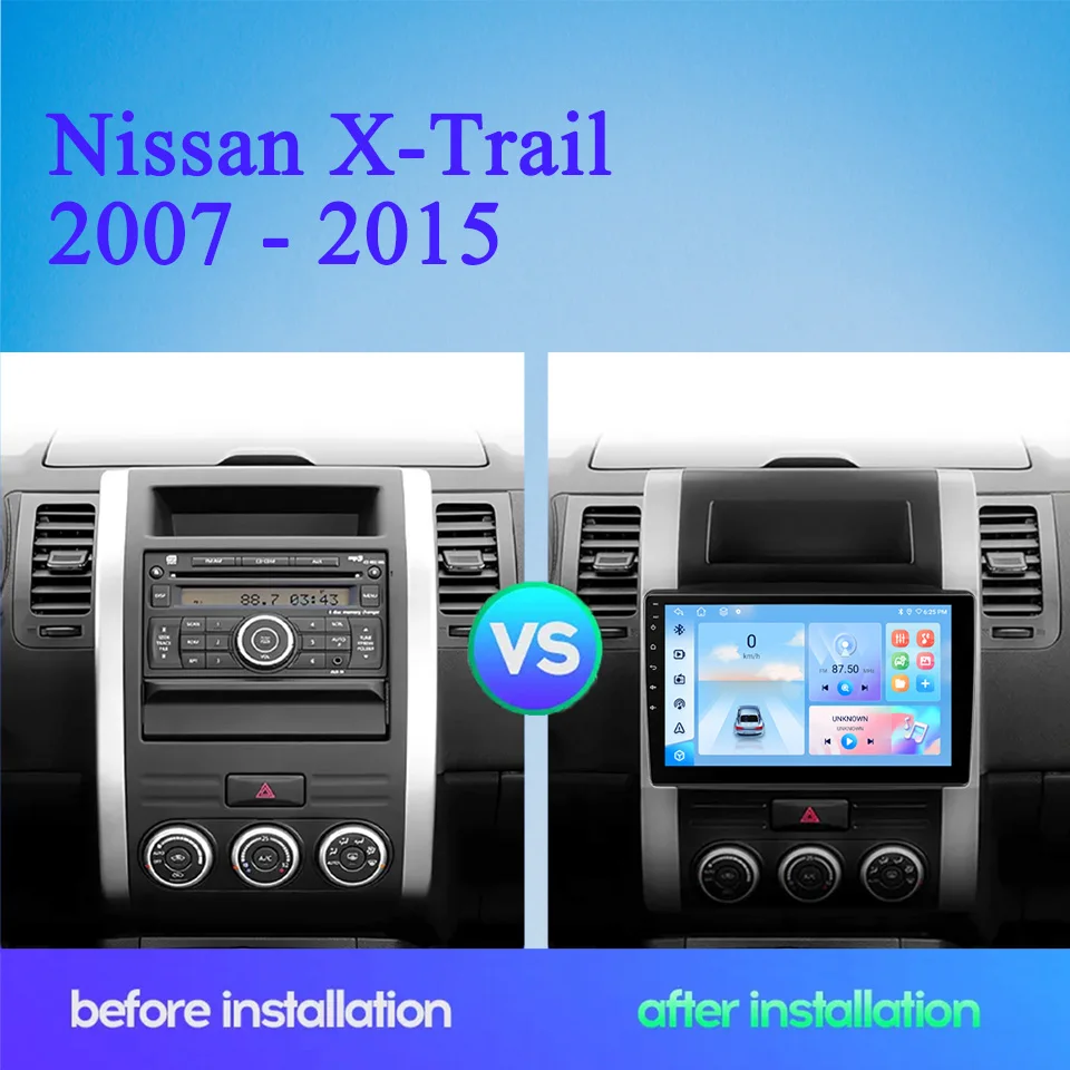 Android 14 8G+128G For Nissan X-Trail 2007 - 2015 Car Radio Video Audio Tape Recorder PC Tablet HU Head Unit With Carplay RDS